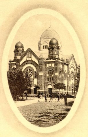 A makói zsinagóga képeslapon (Forrás: MZSL)
